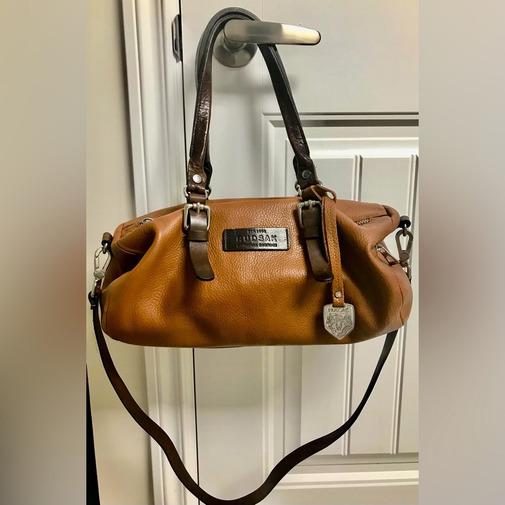 RUDSAK Brown Satchel Bag with Leather Finish
